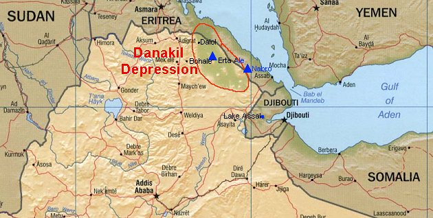 Mapa da Depressão de Danakil
